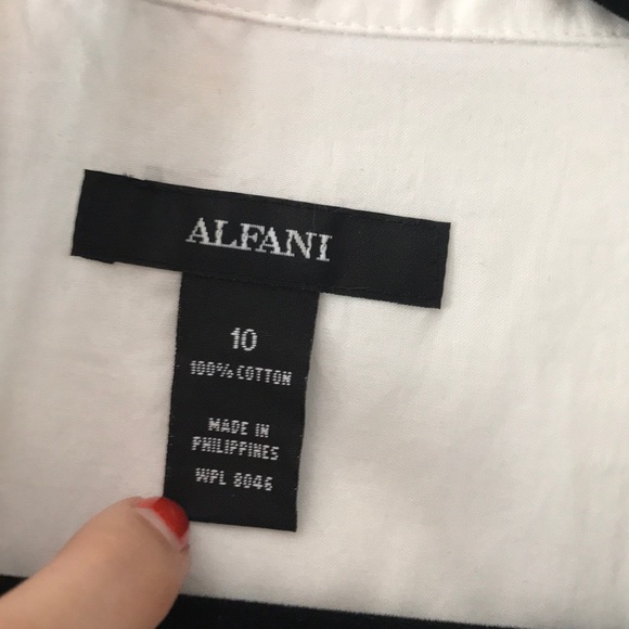 Alfani white pleated dress with belt - Picture 4 of 6